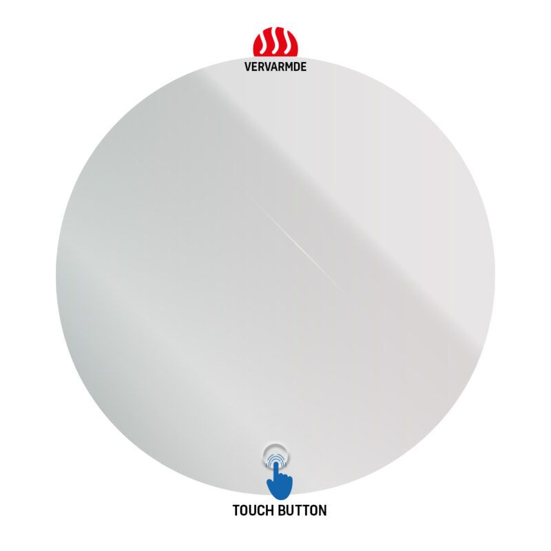 Queen Badkamer spiegel LED + Verwarming 80 cm ROND